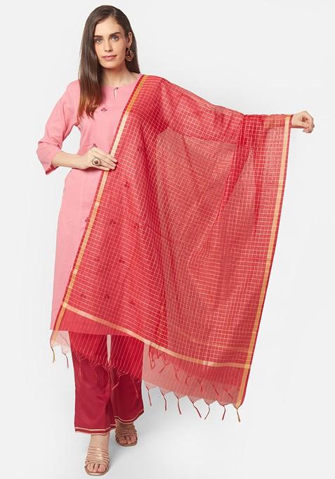 Checked Dupatta