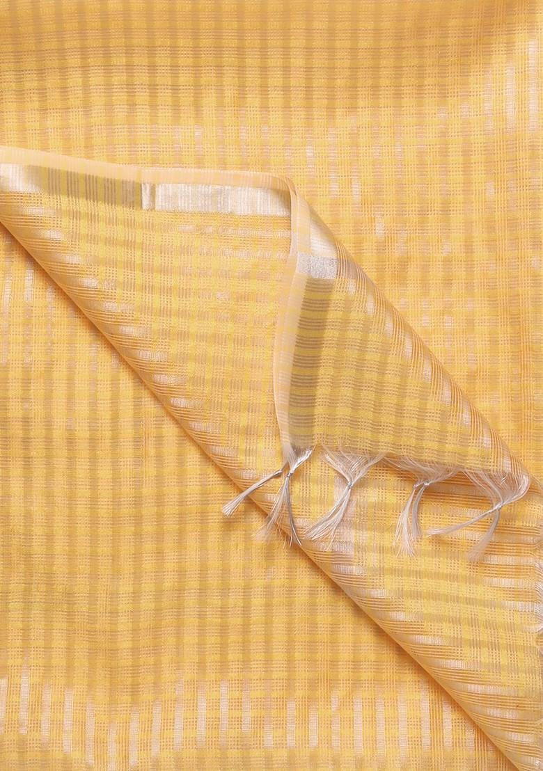 Yellow And Gold Toned Striped Dupatta