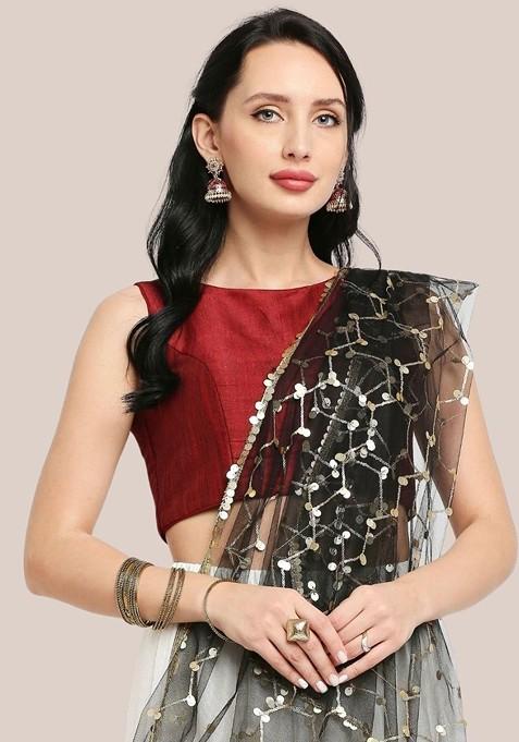 Ethnic Motifs Embroidered Dupatta With Sequinned