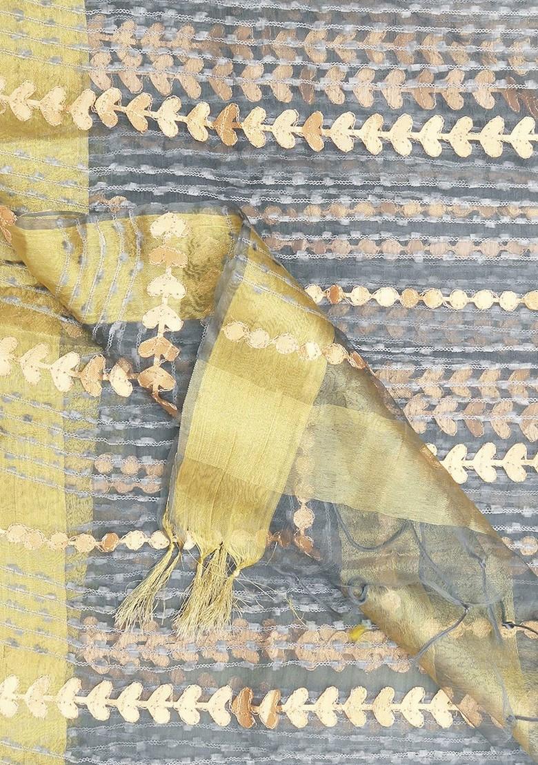 Embroidered Organza Dupatta With Gotta Patti
