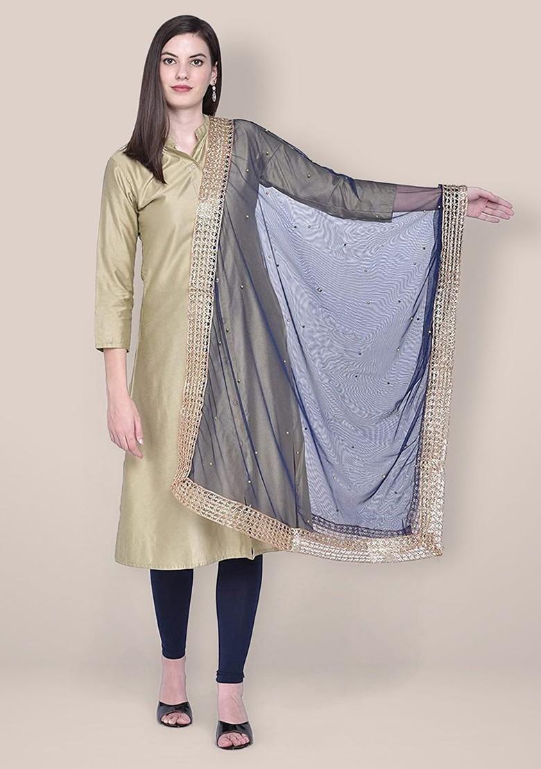 Embroidered Dupatta With Sequinned