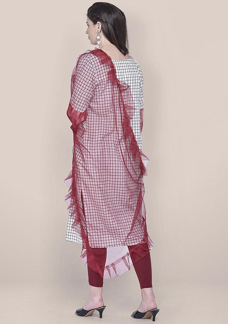 Net Dupatta With Ruffles