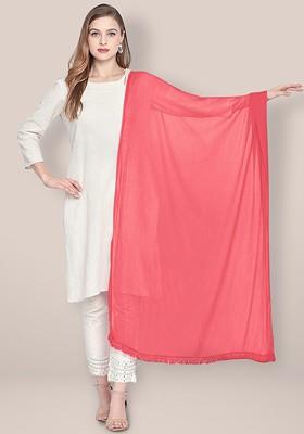 Chiffon Dupatta With Fringed Border