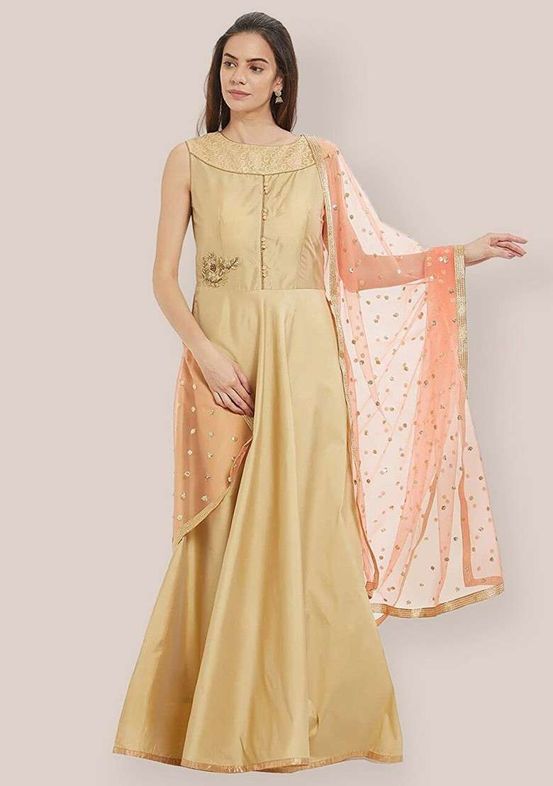 Embroidered Dupatta With Sequinned - Indya
