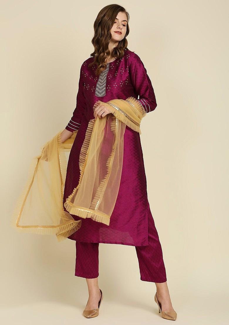 Ruffle Embellished Border Net Dupatta