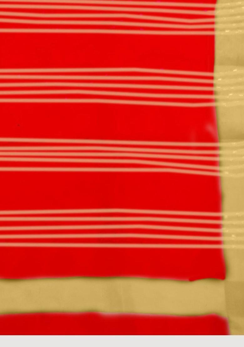 Women Red And Gold Toned Woven Design Organza Dupatta