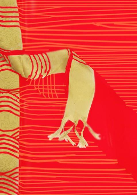 Women Red And Gold Toned Woven Design Organza Dupatta