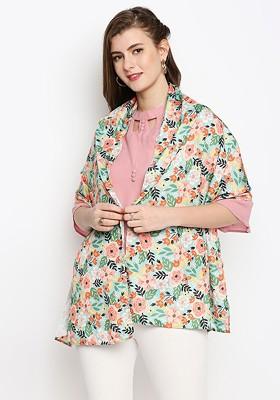 Women Green And Pink Printed Scarf