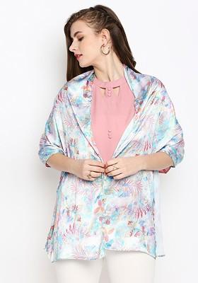 Women White And Blue Digital Print Scarf