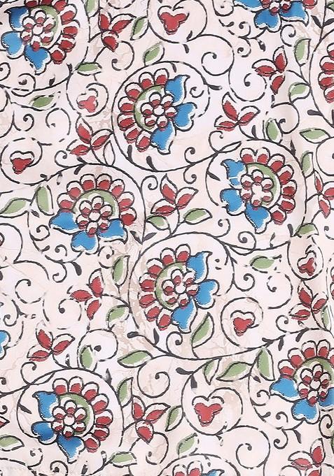 Women Beige Floral Printed Satin Scarves