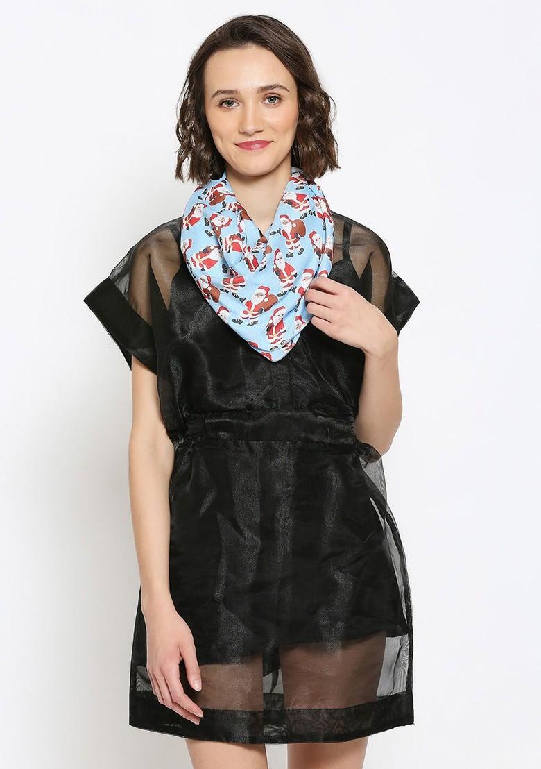 Women Blue Printed Scarf