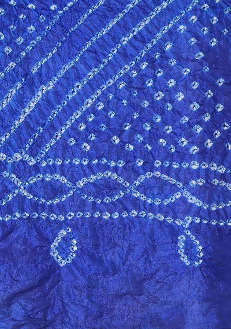 Men Blue And White Bandhani Dupatta - Indya