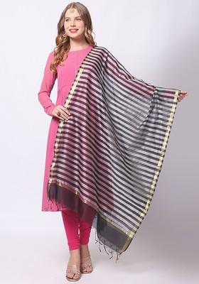 Black Striped Dupatta