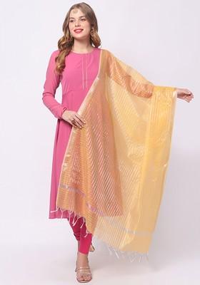 Yellow Striped Dupatta