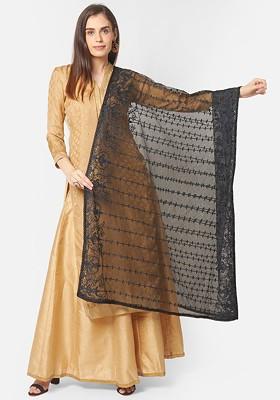 Black Embroidered Dupatta