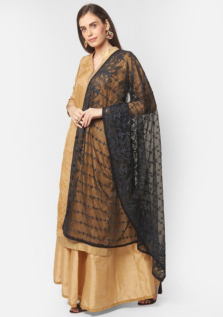 Black Embroidered Dupatta