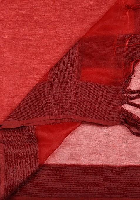 Maroon Solid Dupatta