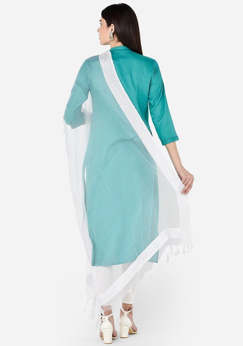 White Solid Organza Dupatta