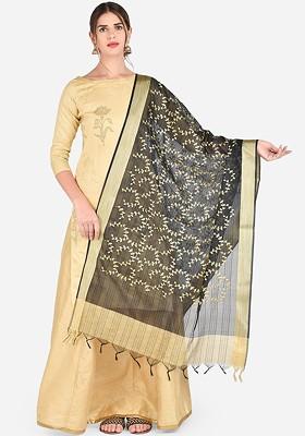 Black Embroidered Dupatta