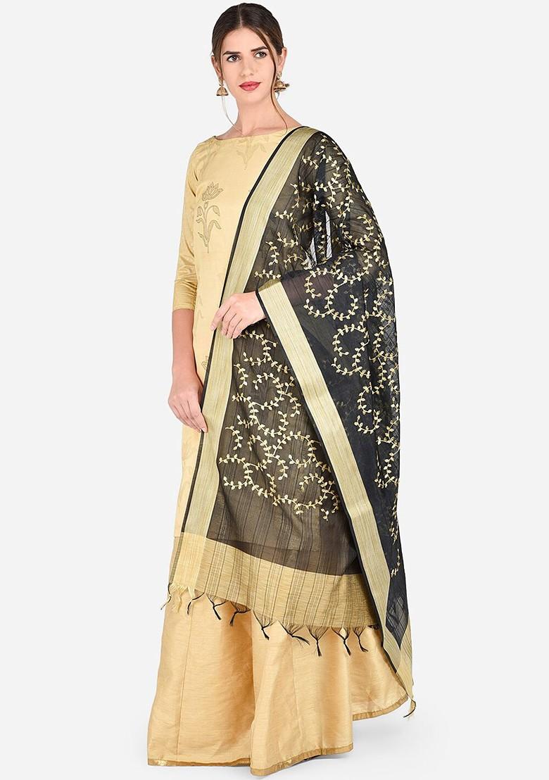 Black Embroidered Dupatta