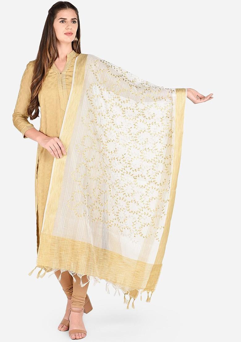 White Embroidered Dupatta