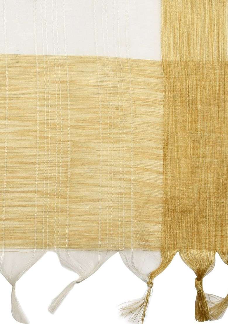 White Embroidered Dupatta - Indya