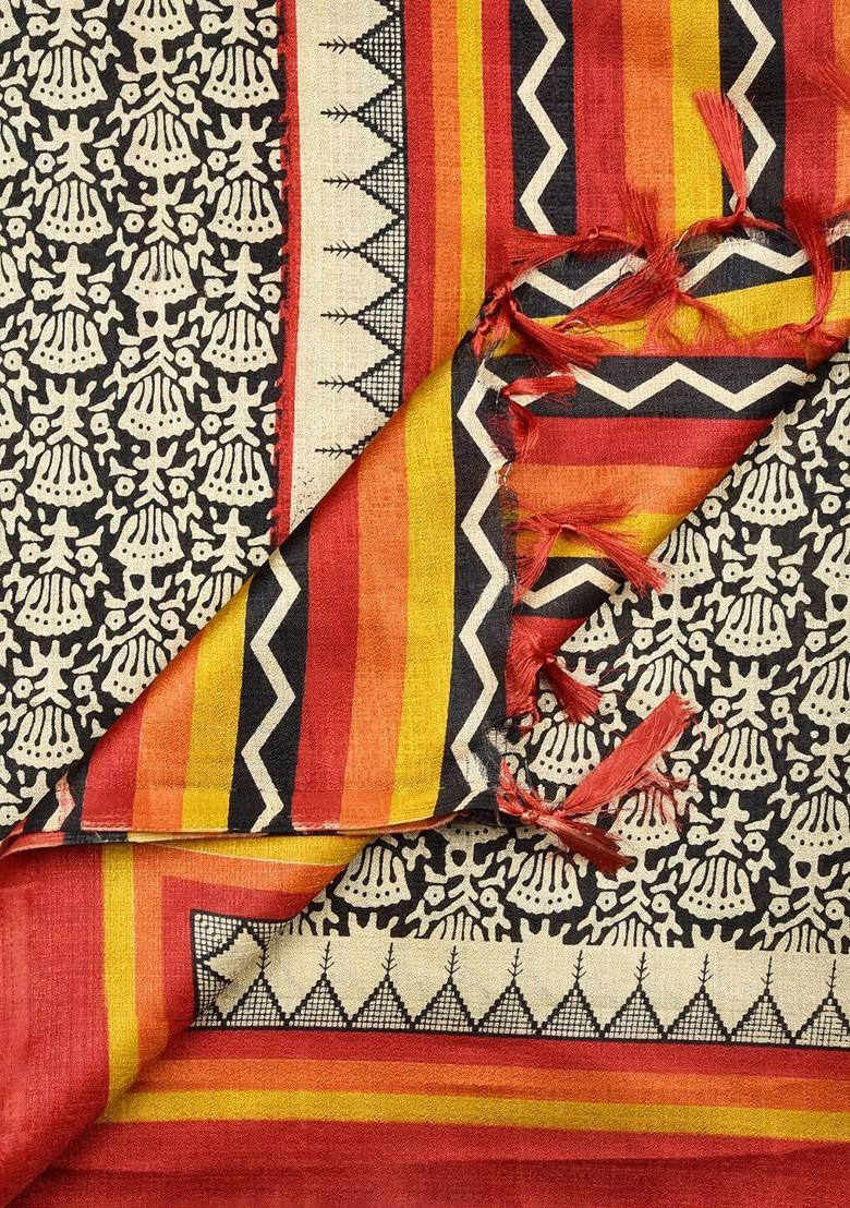 Black And White Printed Dupatta