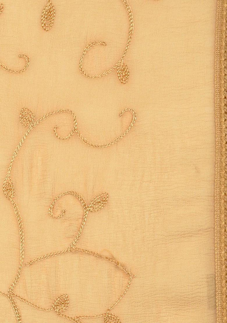 Beige Embroidered Dupatta