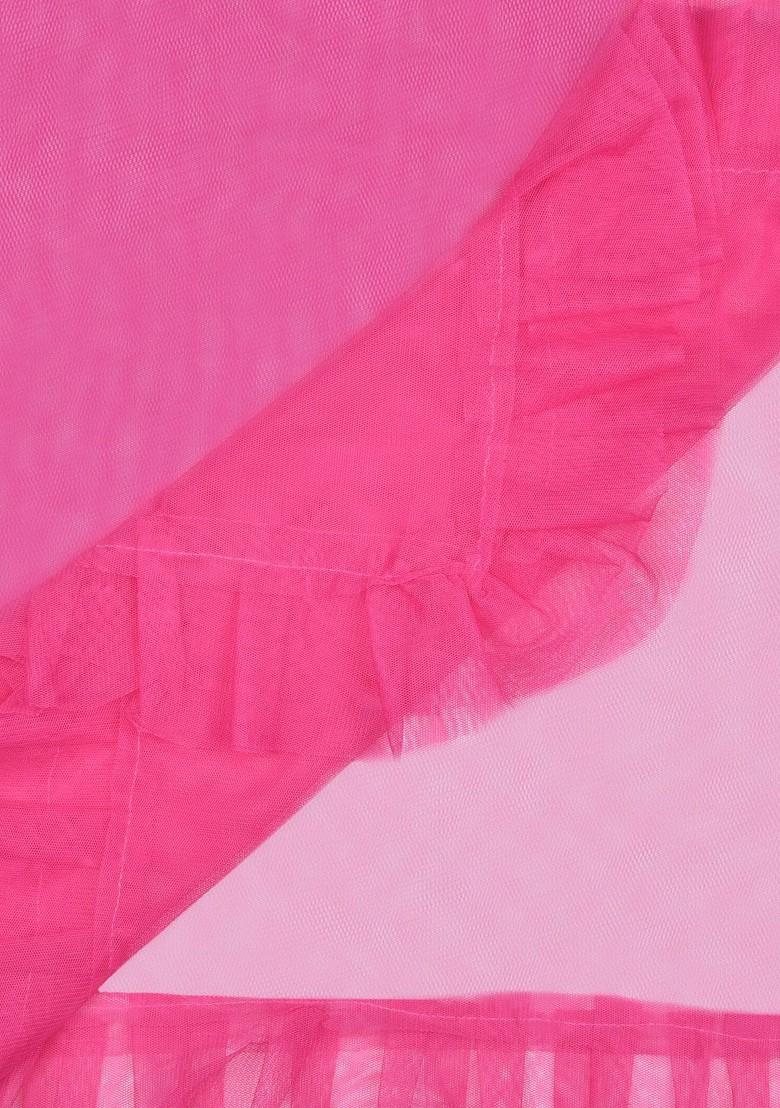 Women Fuchsia Pink Solid Dupatta