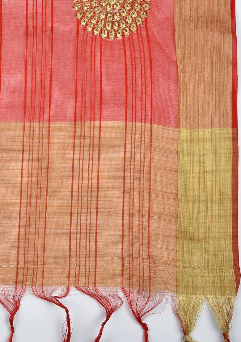 Red Embroidered Dupatta