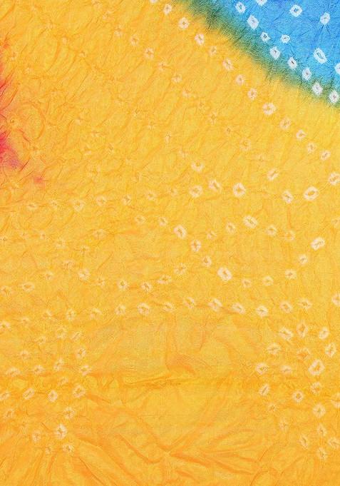 Yellow And Blue Dyed Dupatta