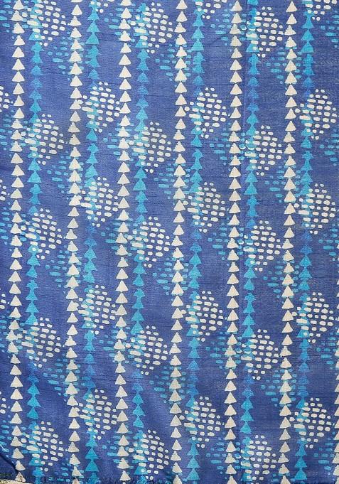 Women Blue And White Printed Dupatta