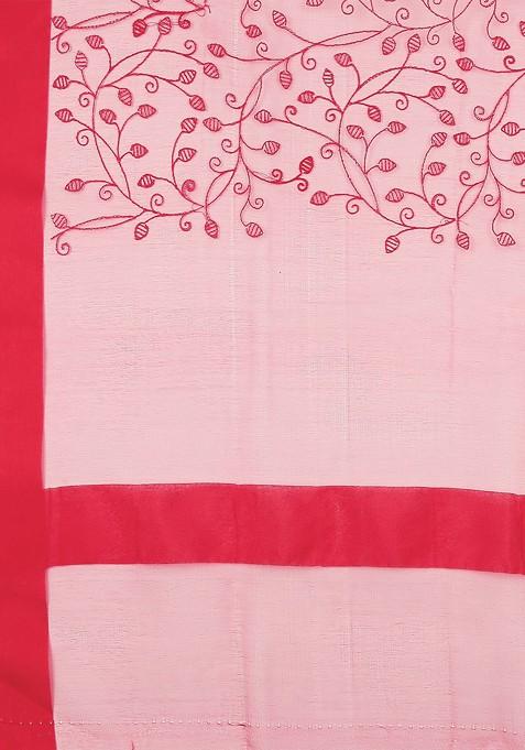 Red Embroidered Dupatta