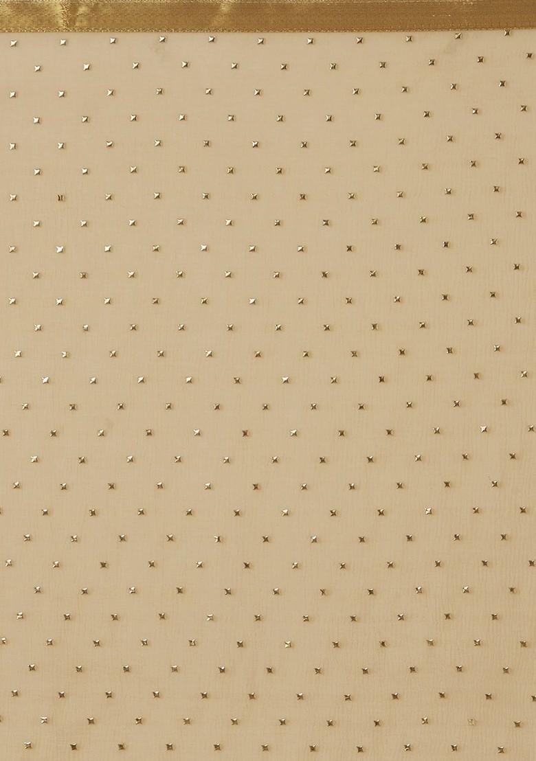 Women Beige And White Embellished Dupatta