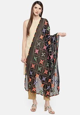 Black Embroidered Dupatta