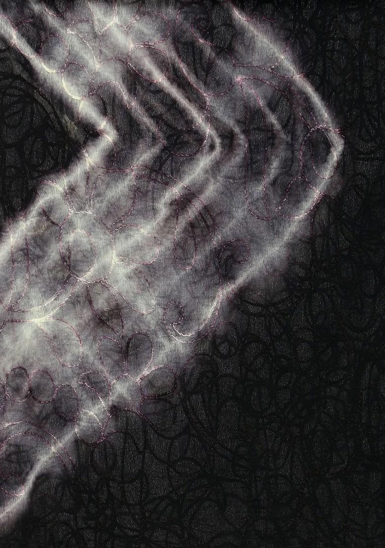 Black And White Embroidered Dupatta