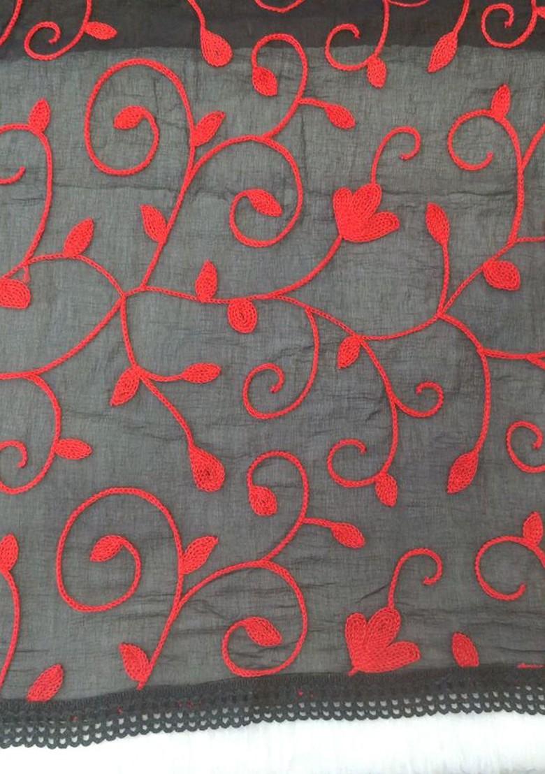 Black Embroidered Dupatta