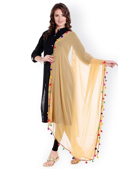 Beige Chiffon Dupatta