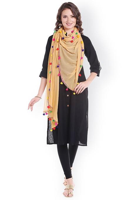 Beige Chiffon Dupatta