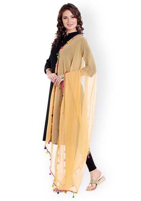 Beige Chiffon Dupatta