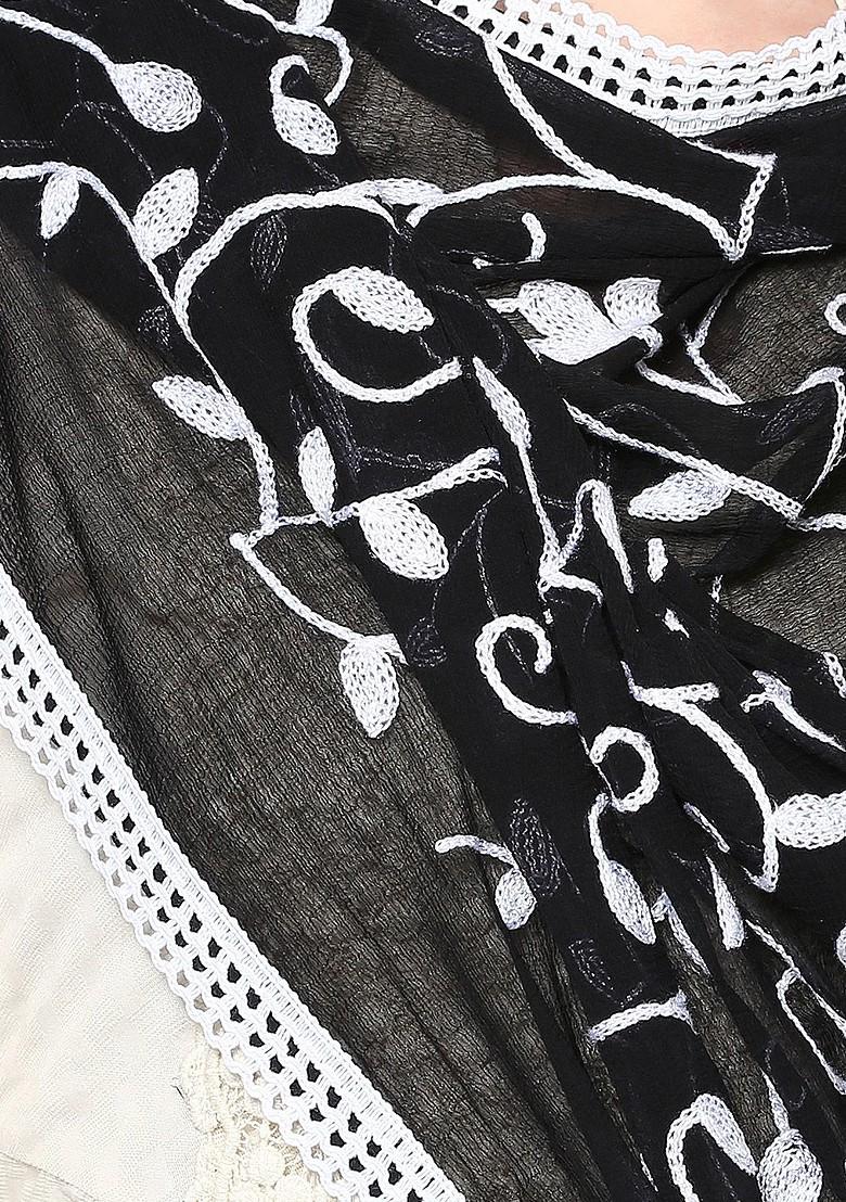 Black Embroidered Dupatta