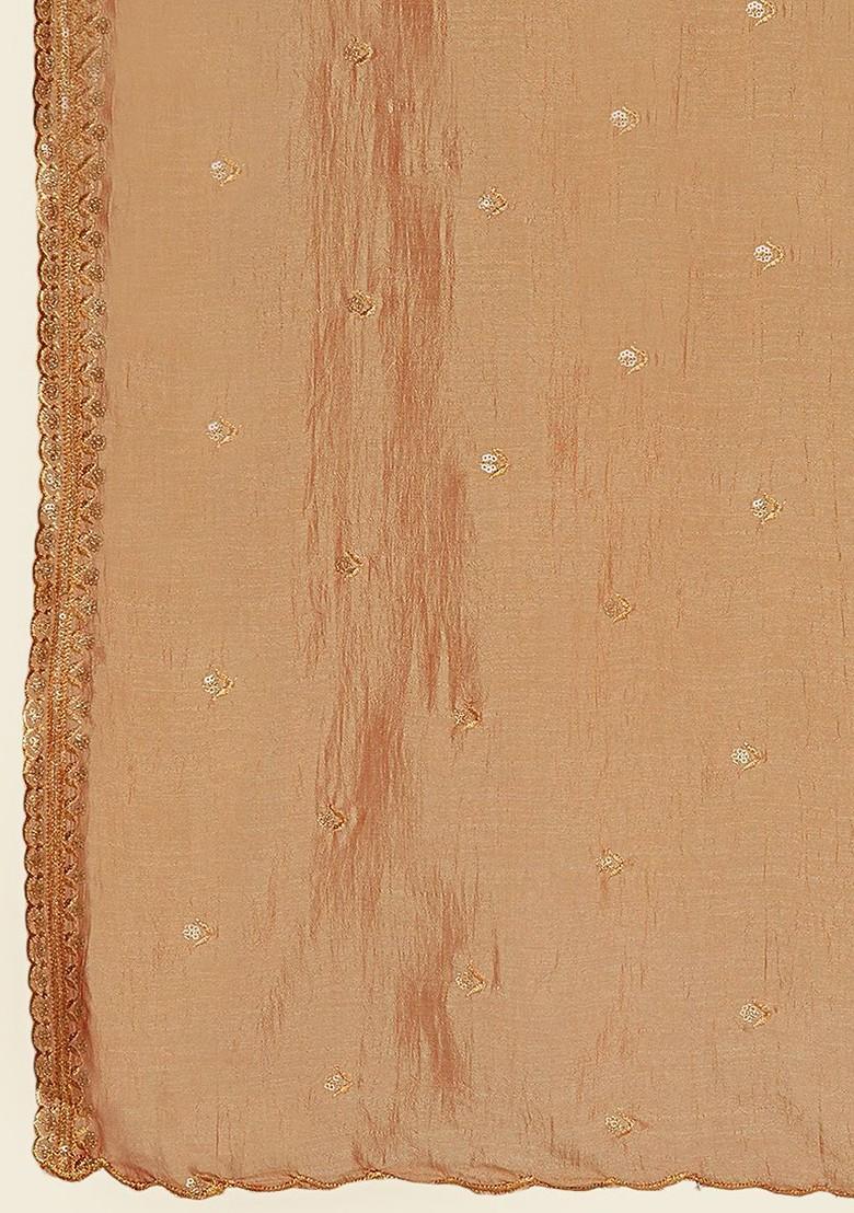 Floral Embroidered Sequinned Dupatta
