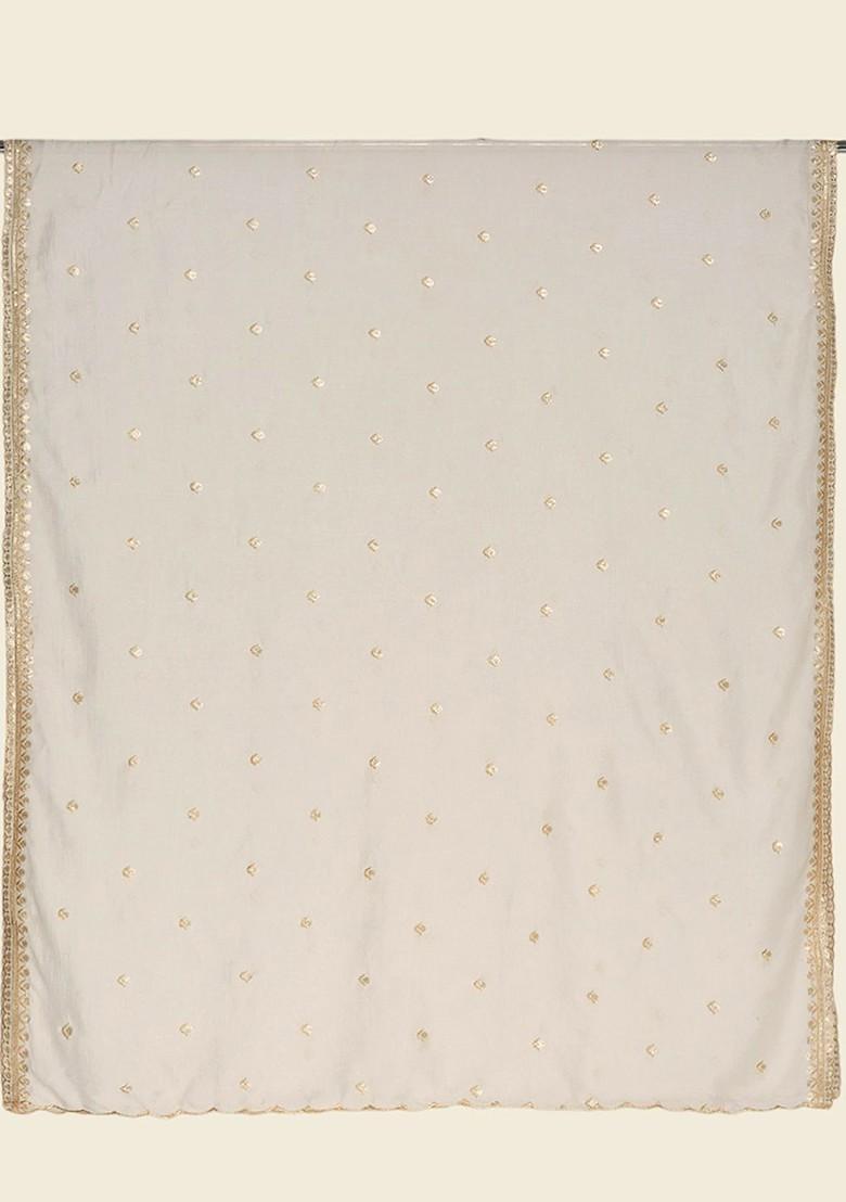 Floral Embroidered Sequinned Dupatta