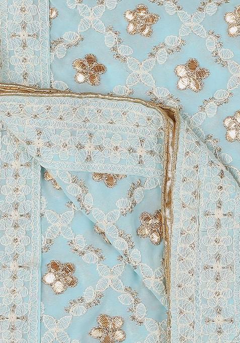 Embroidered Dupatta With Gotta Patti