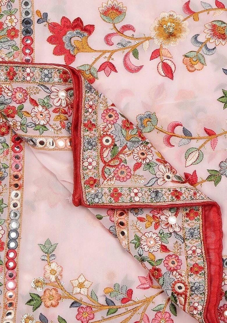 Women Embroidered Dupatta With Mirror Work