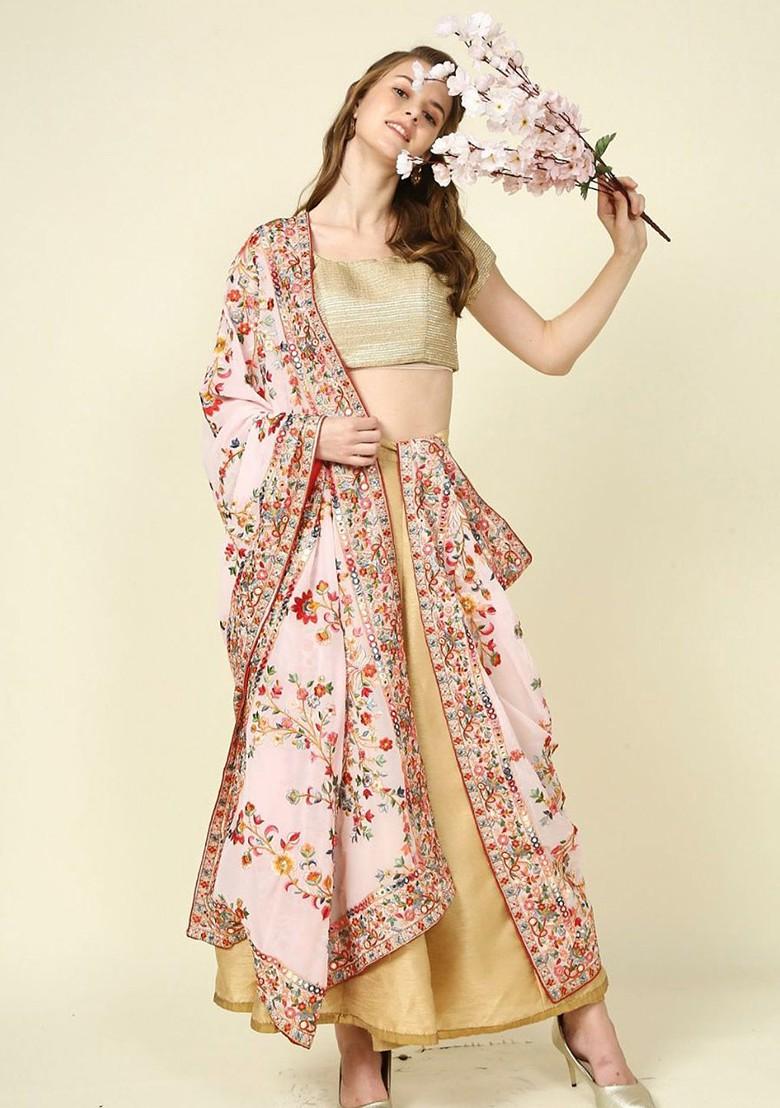 Women Embroidered Dupatta With Mirror Work