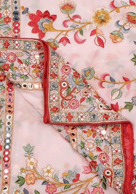 Women Embroidered Dupatta With Mirror Work