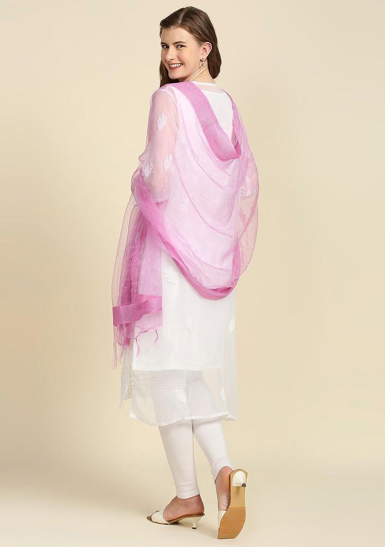 Mauve Organza Dupatta