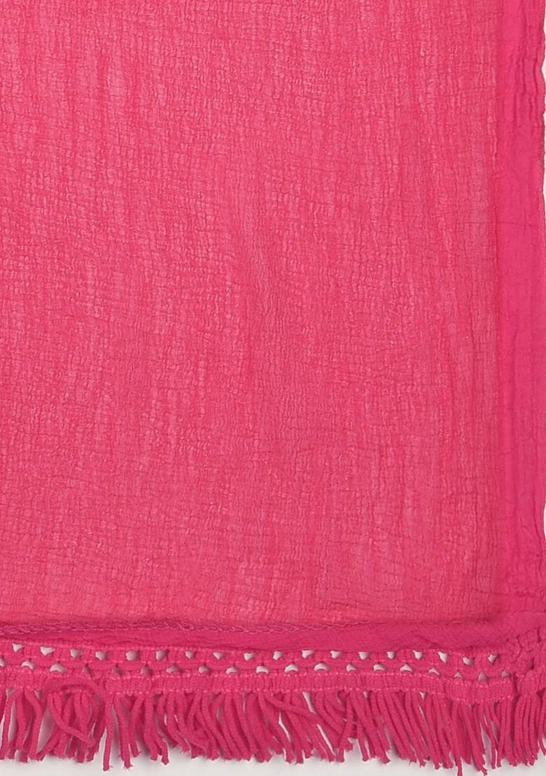 Pink Solid Dupatta