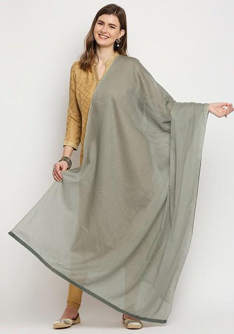 Green Pure Cotton Dupatta